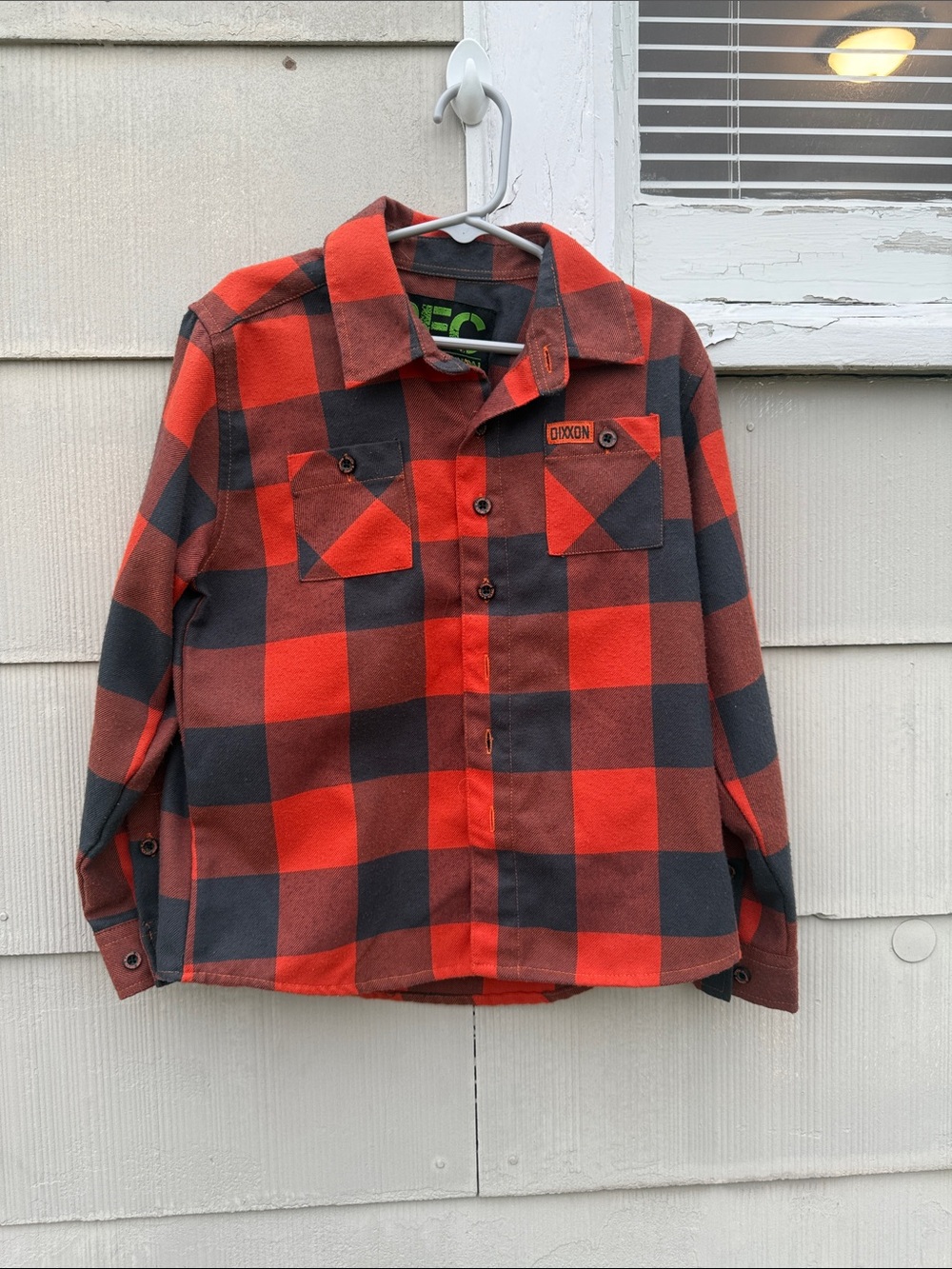 DIXXON Boys' Orange & Black Buffalo Plaid Button-Down Shirt